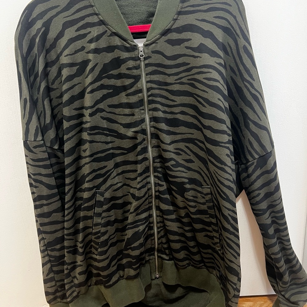 Adidas Green and Black Patterned Jacket